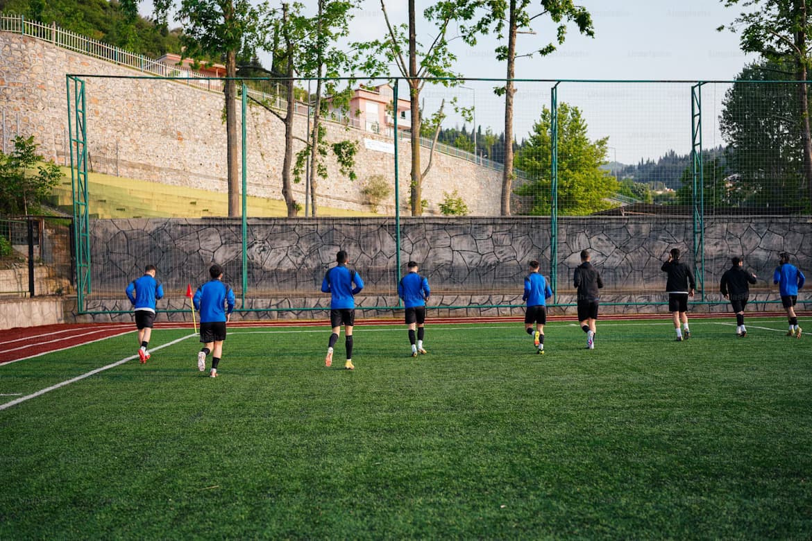 Young athletes training at an academy